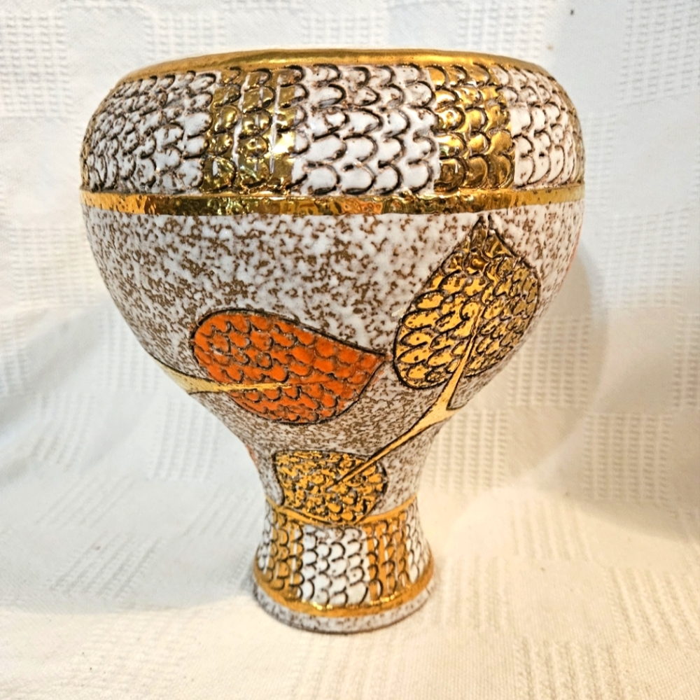 MID-CENTURY-MODERN 60'S ELBEE SGRAFFITO ITALIAN POTTERY VASE